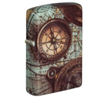 Зажигалка ZIPPO Compass Design с покрытием 540 Matte, латунь/сталь, разноцветная, 38x13x57 мм