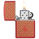 Зажигалка ZIPPO Flame Pattern с покрытием Red Matte, латунь/сталь, красная, матовая, 38x13x57 мм