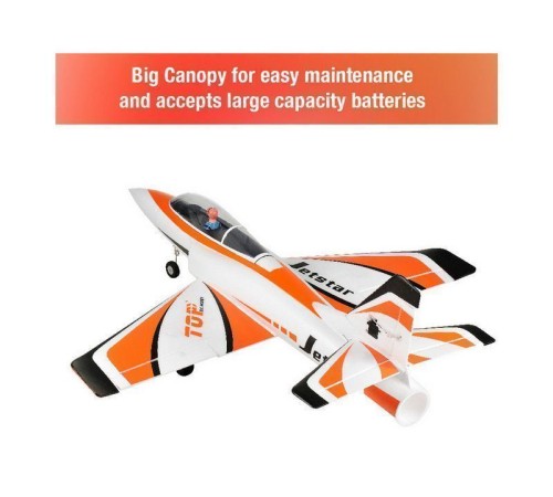 Радиоуправляемый самолет Top RC Jet Star Pro оранжевый 800мм импеллер 64мм 2.4G 4-ch LiPo RTF