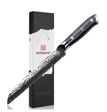 Нож из дамасской стали для хлеба Keemake 8 Inch Bread Knife, синий