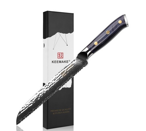 Нож из дамасской стали для хлеба Keemake 8 Inch Bread Knife, разноцветный