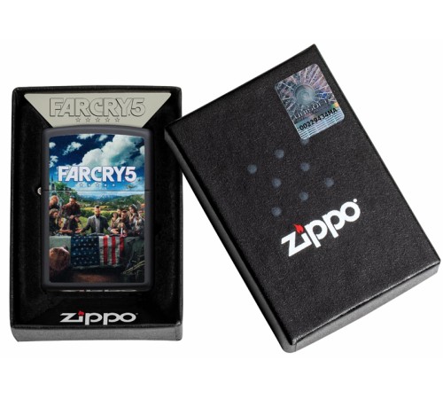 Зажигалка ZIPPO Far Cry® 5 с покрытием Black Matte, латунь/сталь, чёрная, матовая, 38x13x57 мм