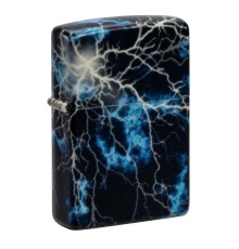 Зажигалка ZIPPO Lightning с покрытием Glow In The Dark Green, латунь/сталь, черная, 38x13x57 мм