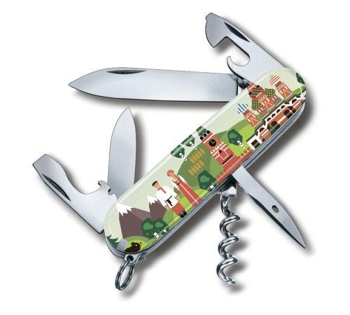 Нож перочинный VICTORINOX Spartan Из России с любовью, 91 мм, 12 функций, разноцветный