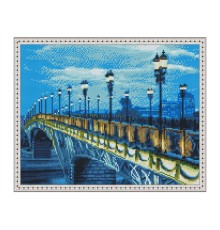 Картина мозаикой с нанесенной рамкой 40х50 ПАТРИАРШИЙ МОСТ (23 цвета)