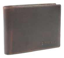 Портмоне WENGER Rautispitz, коричневый, коровья кожа, 12.5 × 2.5 × 9.5 см