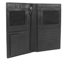 Портмоне для документов WENGER Alphubel, черный, кожа наппа, 12×1,5×22 см