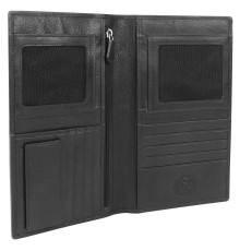 Портмоне для документов WENGER Alphubel, черный, кожа наппа, 12×1,5×22 см