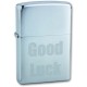 Зажигалка ZIPPO Good Luck, с покрытием Brushed Chrome, латунь/сталь, серебристая, матовая, 38x13x57