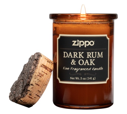 Ароматизированная свеча ZIPPO Dark Rum & Oak, воск/хлопок/кора древесины/стекло, 70x100 мм