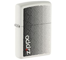 Зажигалка ZIPPO Logo с покрытием White Matte, латунь/сталь, белая, матовая, 38x13x57 мм