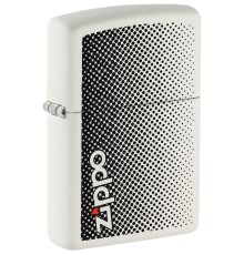 Зажигалка ZIPPO Logo с покрытием White Matte, латунь/сталь, белая, матовая, 38x13x57 мм