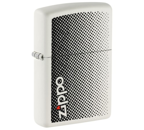 Зажигалка ZIPPO Logo с покрытием White Matte, латунь/сталь, белая, матовая, 38x13x57 мм