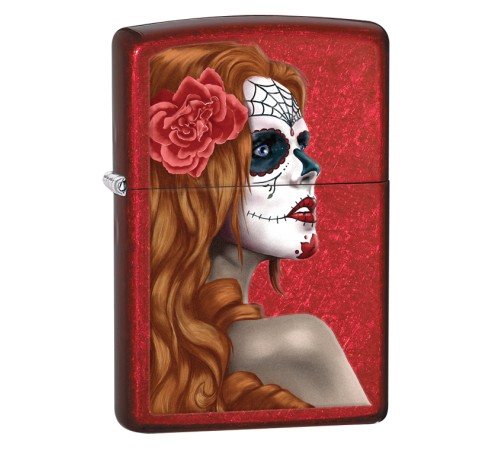 Зажигалка ZIPPO Classic с покрытием Candy Apple Red™, латунь/сталь, красная, глянцевая, 38x13x57 мм