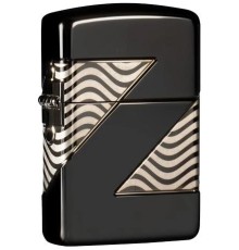 Зажигалка ZIPPO Armor™ с покрытием High Polish Black Ice®, латунь/сталь, чёрная, 38x13x57 мм