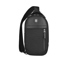 Рюкзак на одно плечо VICTORINOX Architecture Urban2 Sling Bag, черный, полиэстер/кожа, 17x8x28 см, 2 л