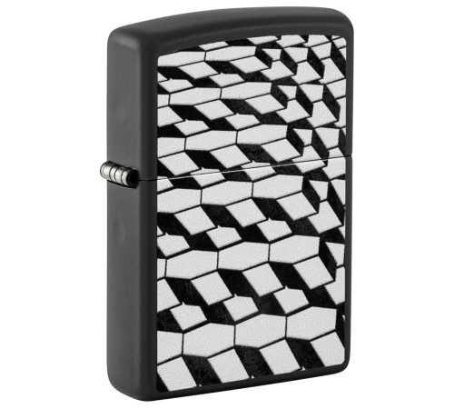 Зажигалка ZIPPO с покрытием Black Matte, латунь/сталь, черная, матовая, 38x13x57 мм