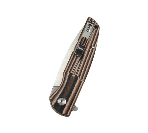 Нож Bestech Fin сталь 14C28N, рукоять G10 черно-оранжевая-бежевая