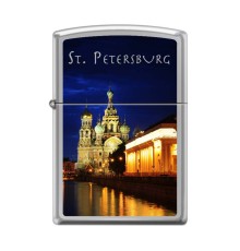 Зажигалка ZIPPO Храм Спаса-на-Крови, с покрытием High Polish Chrome, латунь/сталь, 38x13x57 мм