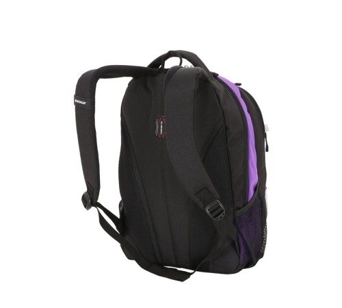 Рюкзак WENGER, чёрный/фиолетовый/серебристый, полиэстер 600D, 32х15х45 см, 22 л