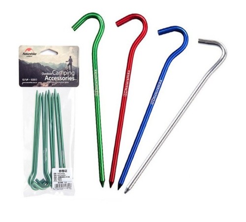 Колышки Naturehike NH15A008-I алюминиевые  для палатки (8 шт.) 18 см, зелёный, 6927595717806-GR