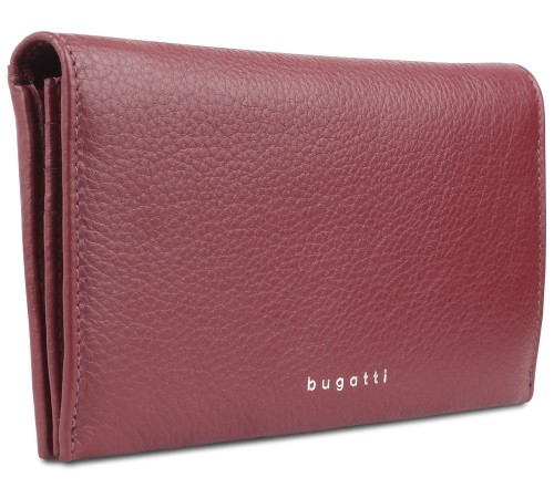 Кошелёк женский BUGATTI Lady Top, красный, натуральная воловья кожа, 19,5х2х10 см