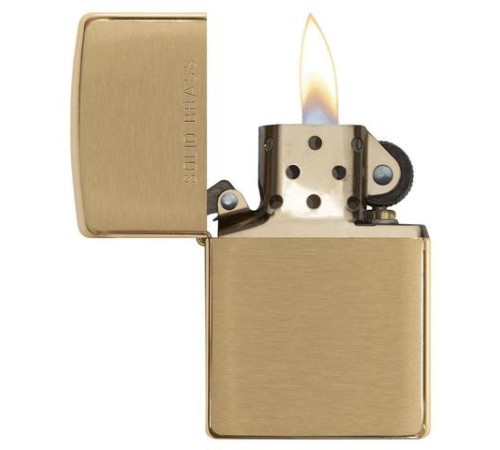 Зажигалка ZIPPO с покрытием Brushed Brass, латунь/сталь, золотистая, матовая, 38x13x57 мм