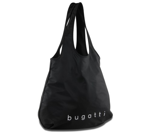 Сумка-шоппер BUGATTI Bona, чёрная, полиэстер/сатиновый нейлон, 55х2х45 см, 23 л