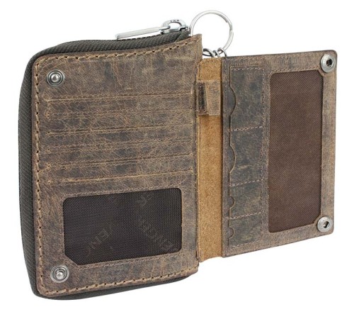 Портмоне WENGER Arizona, на молнии, коричневый, воловья кожа, 11,5×2,5×16,5 см