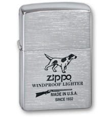 Зажигалка ZIPPO Hunting Tools, с покрытием Brushed Chrome, латунь/сталь, серебристая, 38x13x57 мм