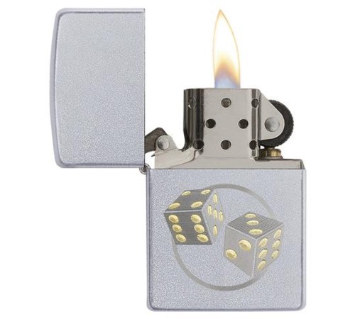 Зажигалка ZIPPO Classic с покрытием Satin Chrome™, латунь/сталь, серебристая, матовая, 38x13x57 мм