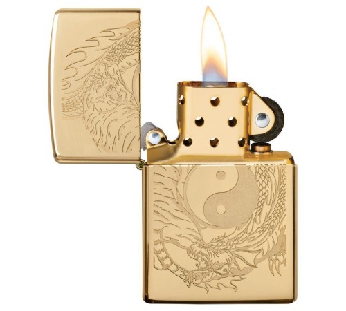 Зажигалка ZIPPO Classic с покрытием High Polish Brass, латунь/сталь, золотистая, 38x13x57 мм