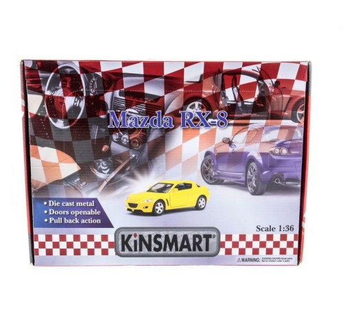 Машина Kinsmart 1:36 MAZDA RX-8 инерция (1/12шт.)  б/к