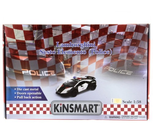 Машина Kinsmart 1:40 Lamborghini Police Sesto Elemento в асс. инерция (1/12шт.) б/к