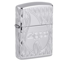 Зажигалка ZIPPO Armor® с покрытием High Polish Chrome, латунь/сталь, серебристая, 38x13x57 мм