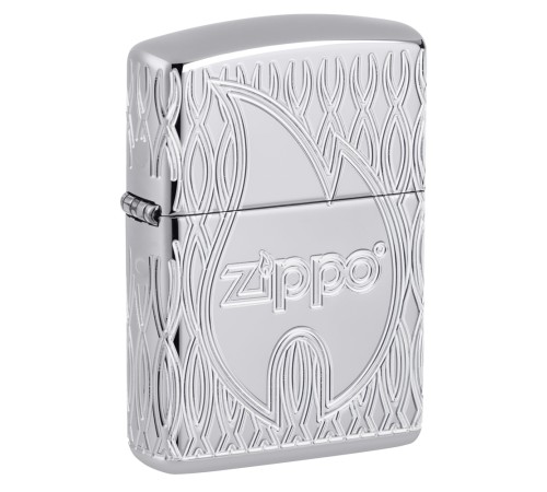 Зажигалка ZIPPO Armor® с покрытием High Polish Chrome, латунь/сталь, серебристая, 38x13x57 мм