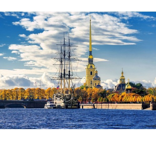 Картина мозаикой с нанесенной рамкой 40х50 САНКТ-ПЕТЕРБУРГ. ПЕТРОПАВЛОВСКАЯ КРЕПОСТЬ (36 цветов)