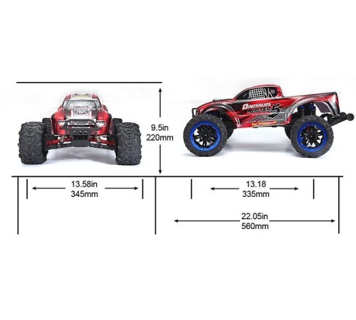 Радиоуправляемый монстр Remo Hobby Dinosaurs Master Brushless (синий) 4WD 2.4G 1/8 RTR