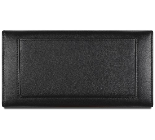 Кошелёк женский BUGATTI Lady Top, чёрный, натуральная воловья кожа, 20х2,5х10,5 см
