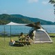 Палатка Naturehike Ango Automatic CNK2550WS010 трёхместная, большая, c навесом, бежевая с коричневым