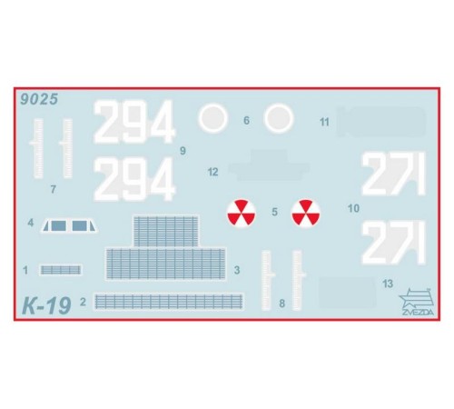 Сборная модель ZVEZDA Советская атомная подводная лодка К-19, 1/350