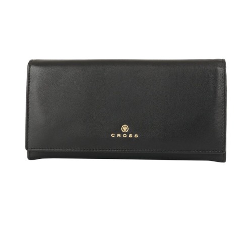Кошелёк Cross Monaco Black, кожа наппа, гладкая, цвет чёрный, 20 x 11 x 2,5 см