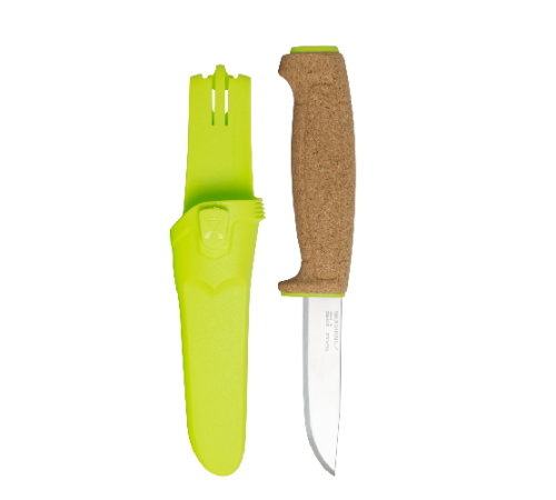 Нож Morakniv Floating Knife (S) Lime, нержавеющая сталь, пробковая ручка, зеленый, 13686