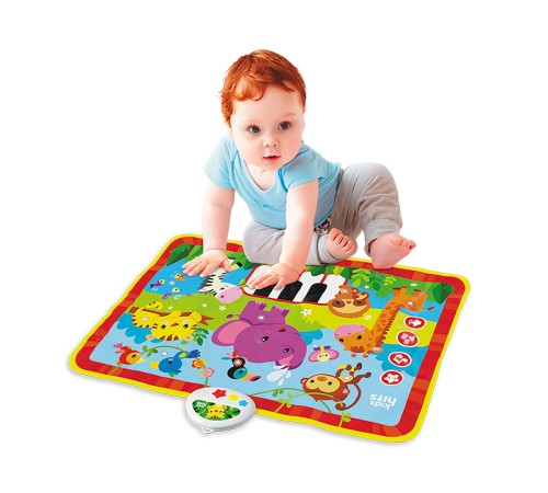 Интерактивная игрушка Kids Hits Музыкальный коврик с огоньками Обезьянка и ее друзья