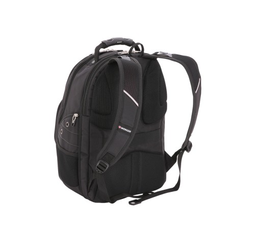 Рюкзак WENGER, 15”, чёрный/серебристый, полиэстер 900D/600D/искуственная кожа, 34x18x47 см, 29 л