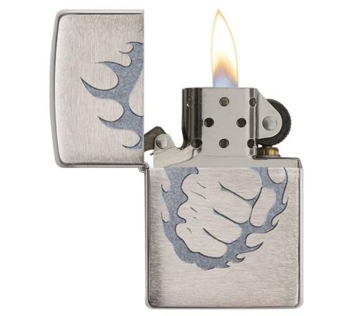 Зажигалка ZIPPO Classic с покрытием Brushed Chrome, латунь/сталь, серебристая, матовая, 36x12x56 мм