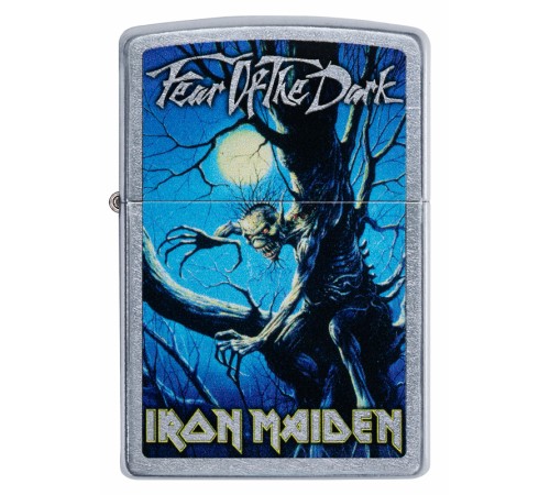 Зажигалка ZIPPO Iron Maiden с покрытием Street Chrome™, латунь/сталь, серебристая, 38x13x57 мм