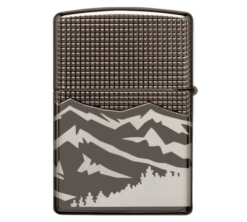 Зажигалка ZIPPO Armor™ с покрытием High Polish Black Ice®, латунь/сталь, чёрная, 38x13x57 мм