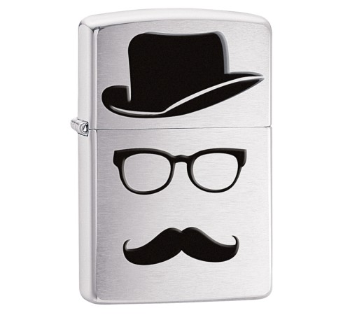 Зажигалка ZIPPO Classic с покрытием Brushed Chrome, латунь/сталь, серебристая, матовая, 38x13x57 мм