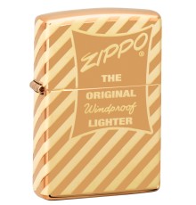 Зажигалка ZIPPO Vintage Box Top с покрытием High Polish Brass, латунь/сталь, золотистая, 38x13x57 мм